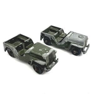 Vintage Tootsietoy Military Jeep Lot Diecast Army Green Toy Cars Parts Repair